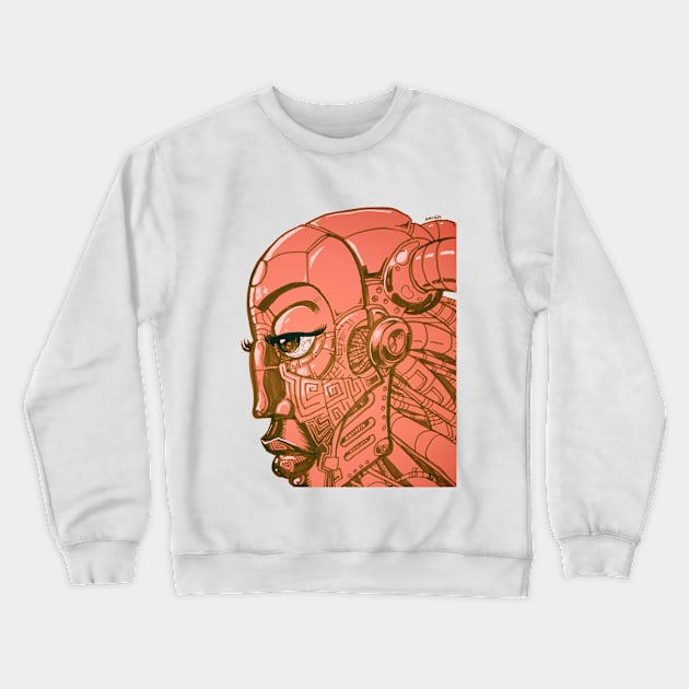 Robot Lady - Bubblegum Crewneck Sweatshirt by Samax